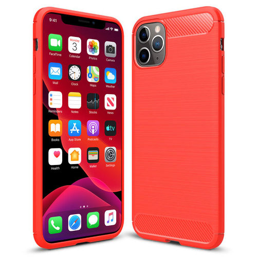 Flexi Slim Carbon Fibre Case for Apple iPhone 11 Pro - Brushed Red